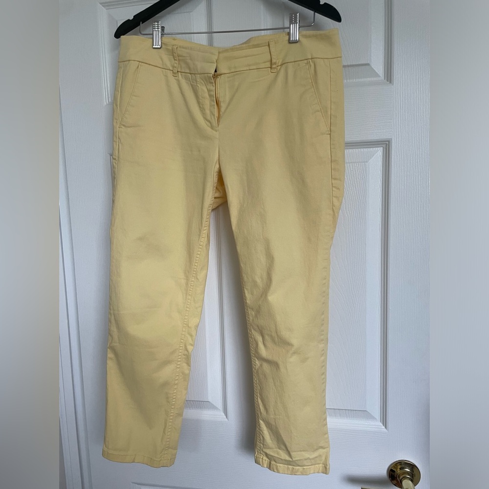 Women’s size 10 petite yellow chinos.